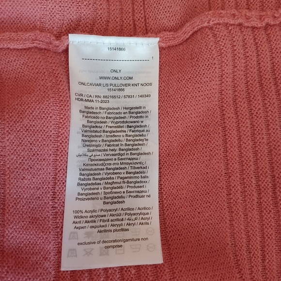 Only Women's Large Ribbed Long Sleeve Sweater with Curved Bottom Hem - Picture 8 of 8